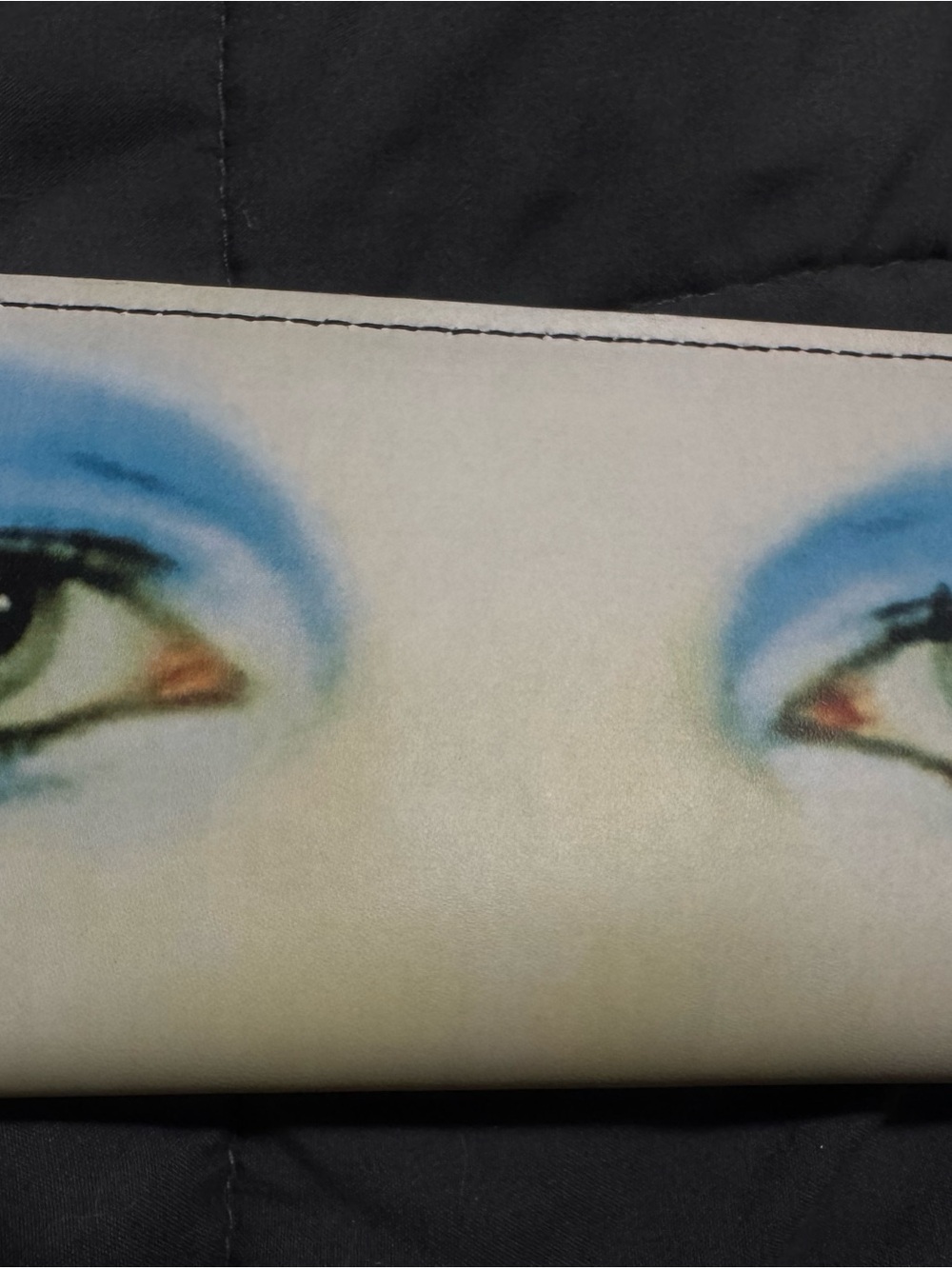 Women's Printed Eyeglasses Case in Cream and Blue
